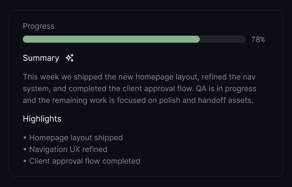 Client updates preview